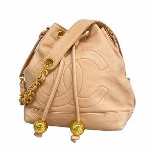 Chanel Shoulder Bag Chain Lambskin Baby Pink Women's